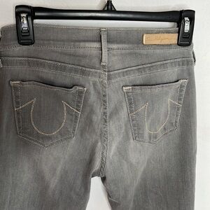 True Religion Halle Gray Washed skinny Jean Sz 28